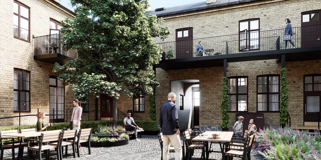 Exteriör bild över Granitor Properties bostäder Brf Maria Magle i Lund