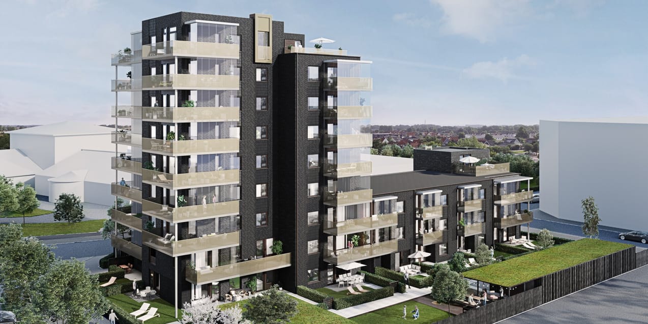 Exteriör bild över Granitor Properties bostäder Brf Vyn i Höganäs