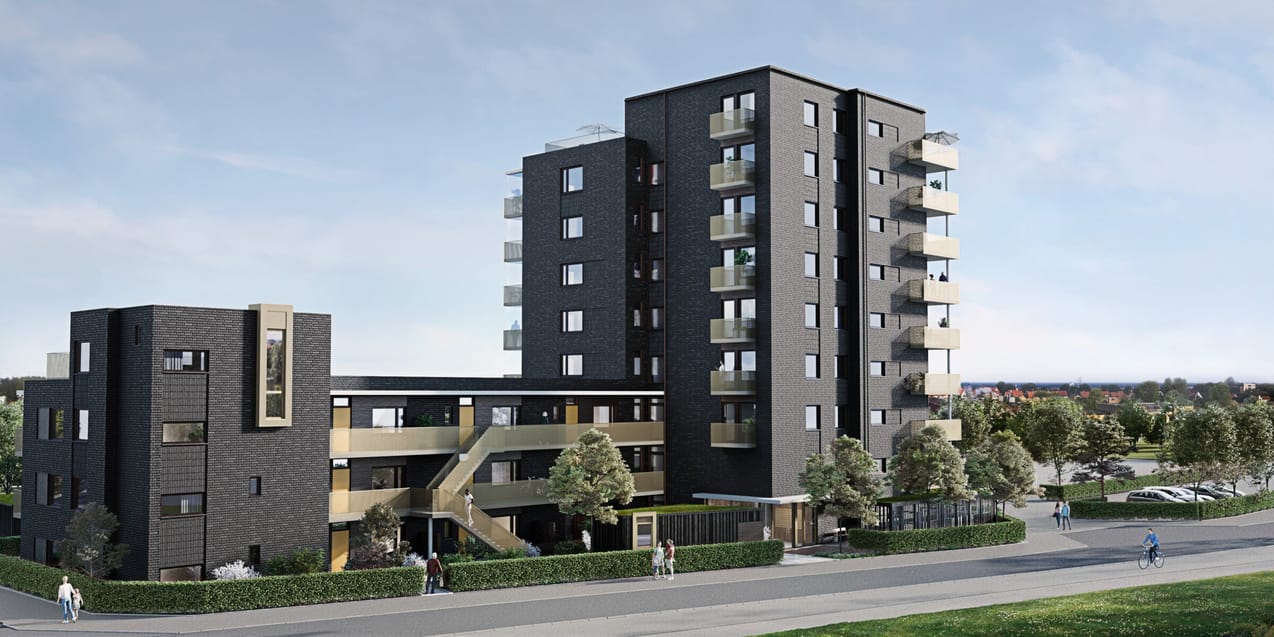 Exteriör bild över Granitor Properties bostäder Brf Vyn i Höganäs