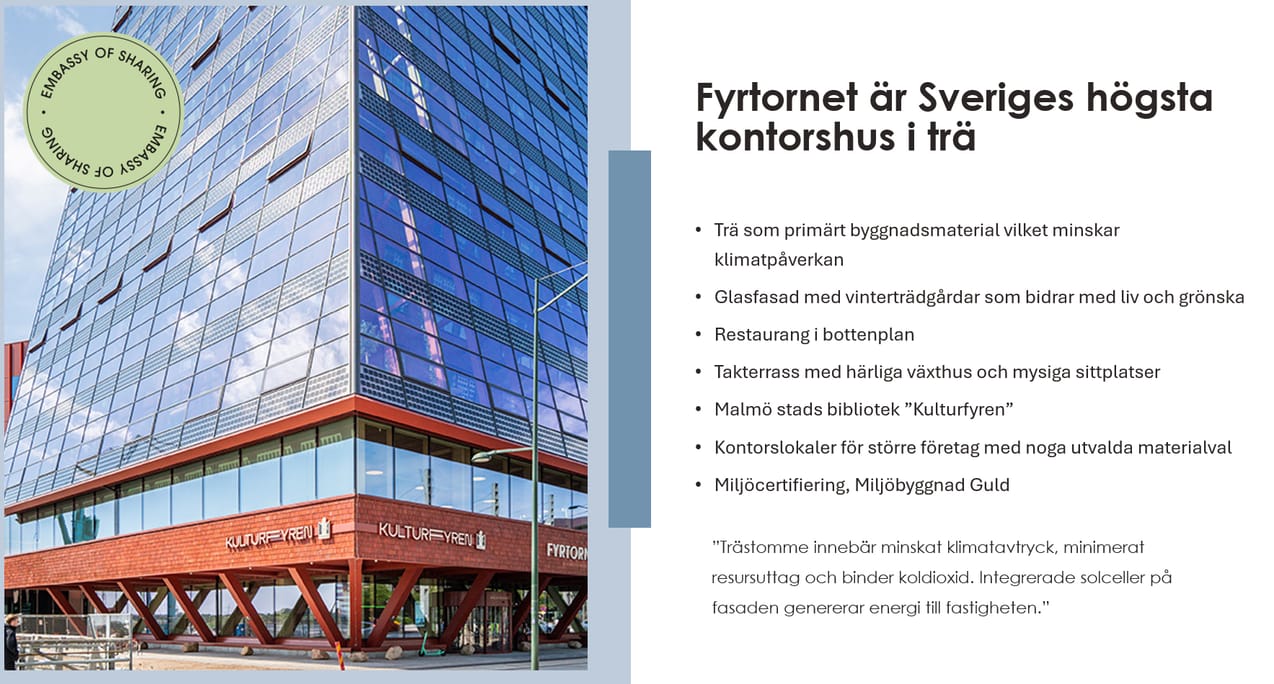 Från Embassaden i Drivbänken tar du dig lätt över till Fyrtornet som också är en del av Embassy of Sharing