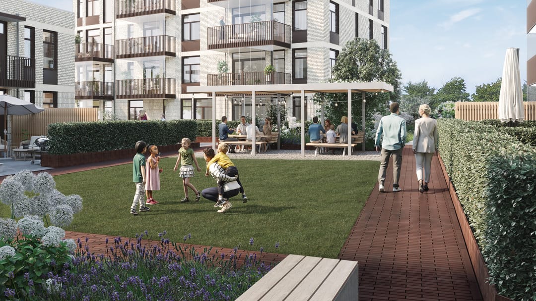 Exteriör bild över Granitor Properties bostäder Brf Pålsjöängar i Helsingborg