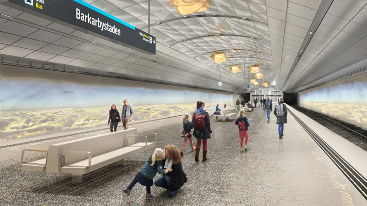 Skanska Visionsbild - Nya Barkarbystaden Tunnelbana