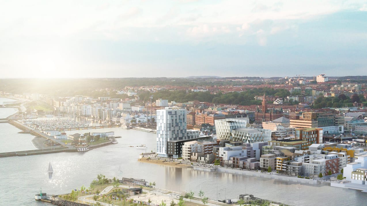 Områdesbild över Oceanhamnen i Helsingborg