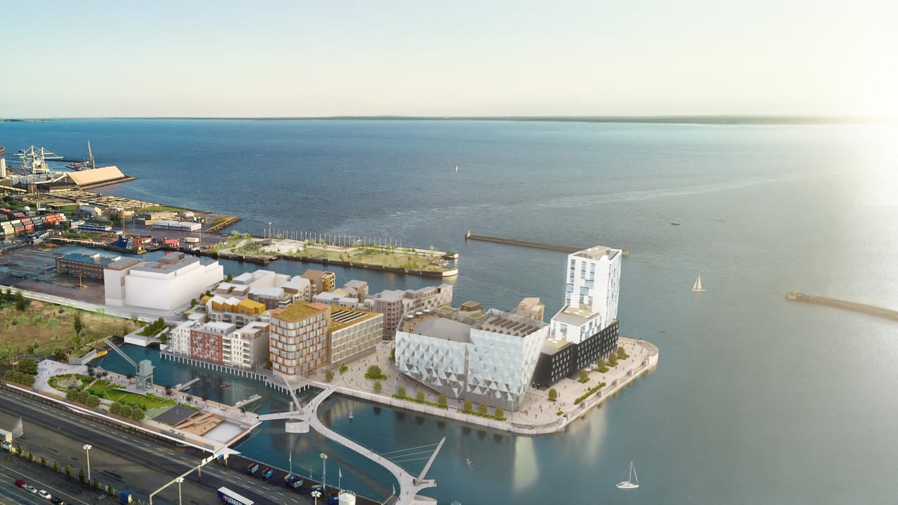Områdesbild över Oceanhamnen i Helsingborg