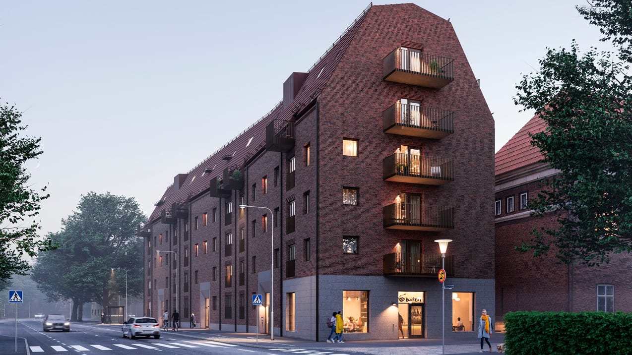 Exteriör bild på Brf Parkskolan i Ängelholm 