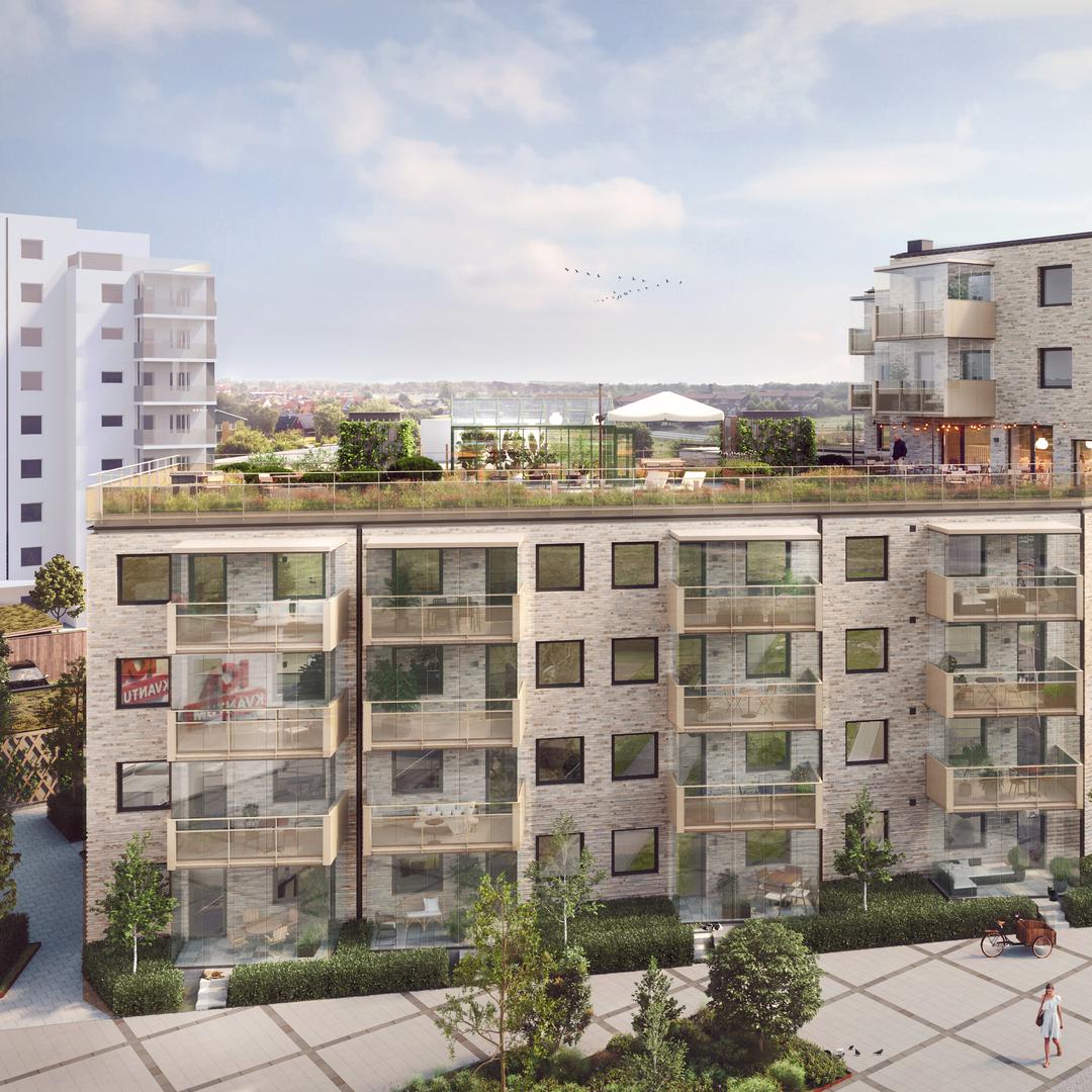 Exteriör bild över Granitor Properties kooperativa hyresrätter Terrassen i Höganäs