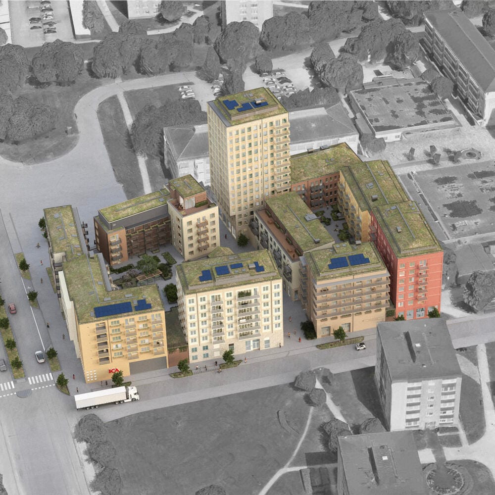 Visionsbild över Granitor Properties kvarter Östra Sala Backe i Uppsala