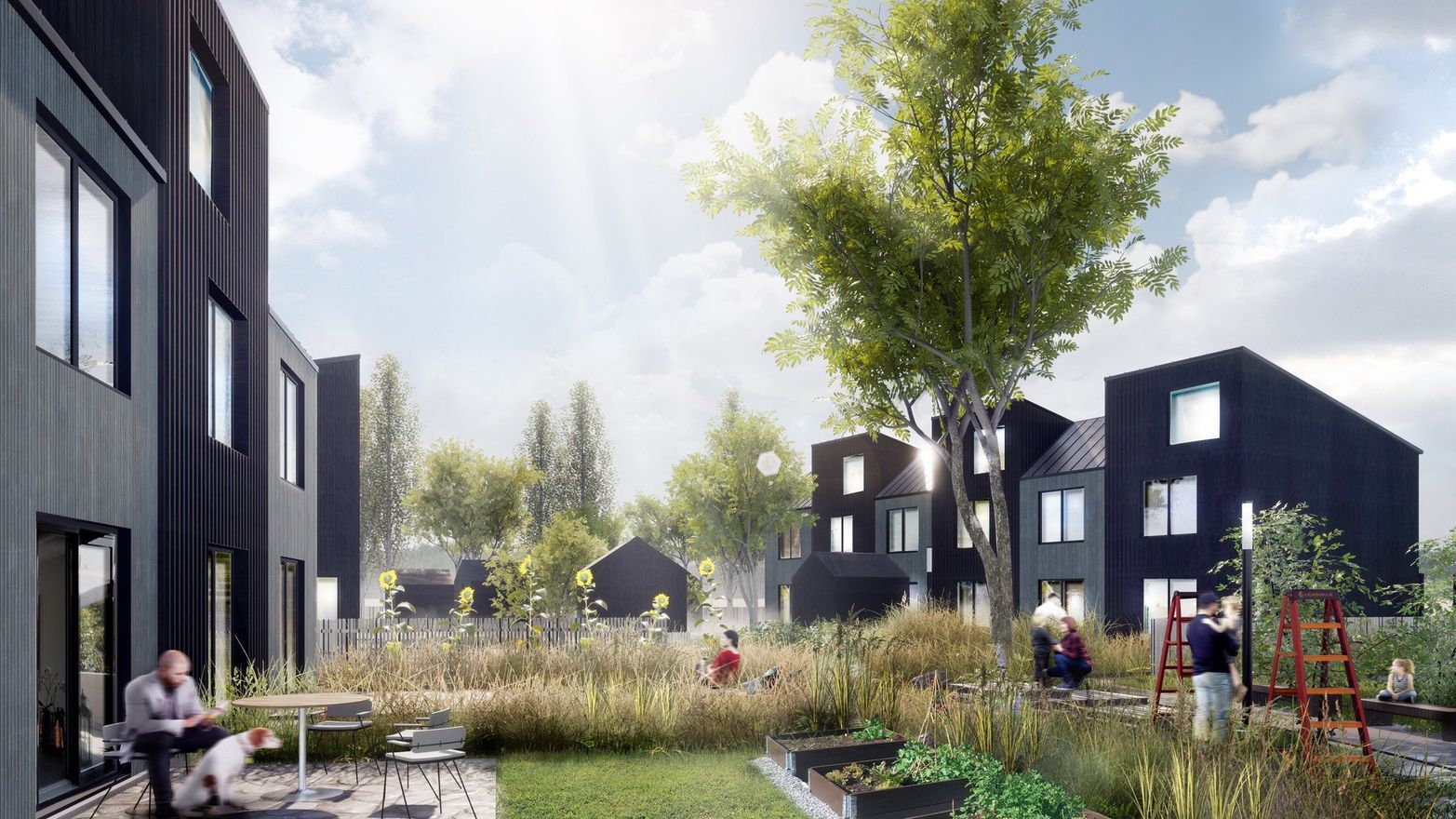 Exteriör över Granitors bostäder Kv Sörgården i Växjö