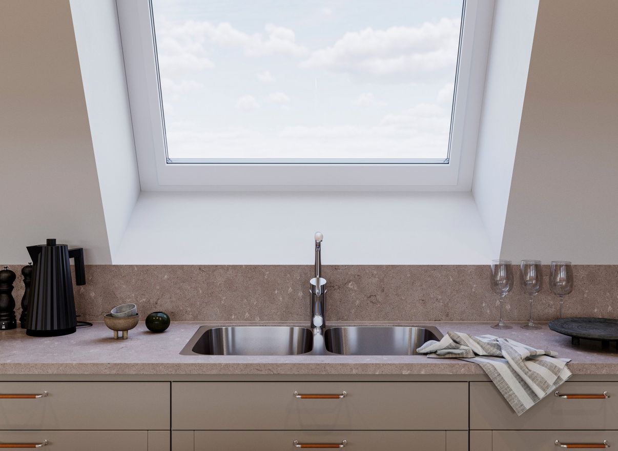 Takfönster i Granitor Properties bostäder Brf Parkskolan i Ängelholm