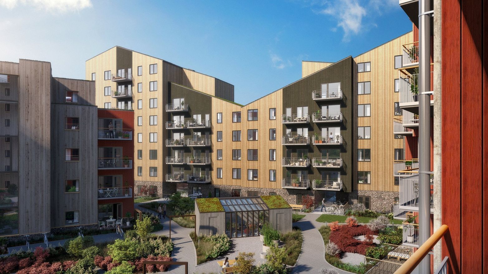 Ett par som håller om varandra vid ett café