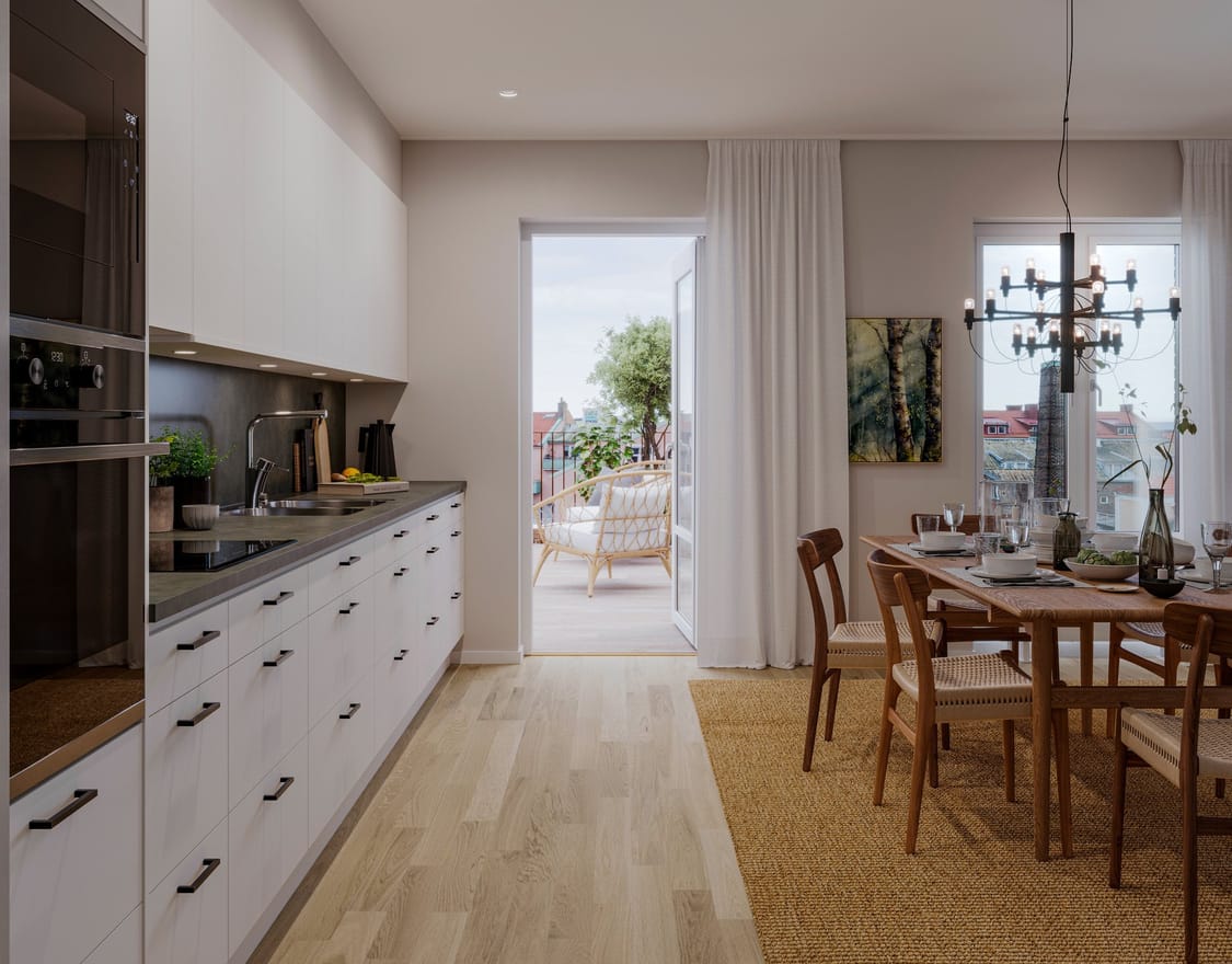 Kök i  Granitor Properties bostäder Brf Parkskolan i Ängelholm