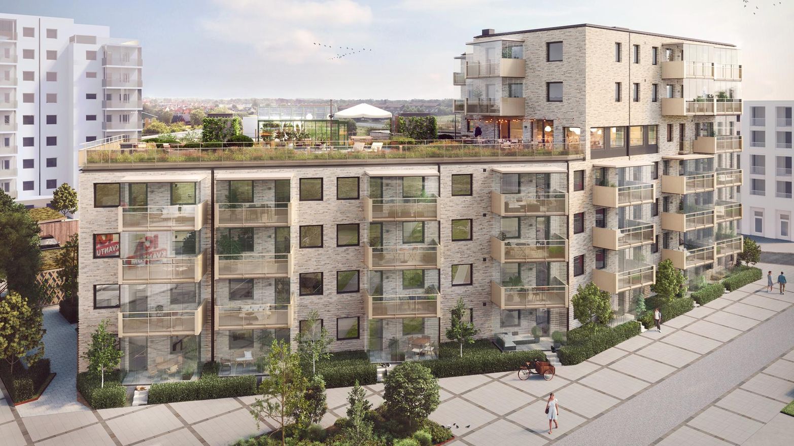 Exteriör bild över Granitor Properties kooperativa hyresrätter Terrassen i Höganäs