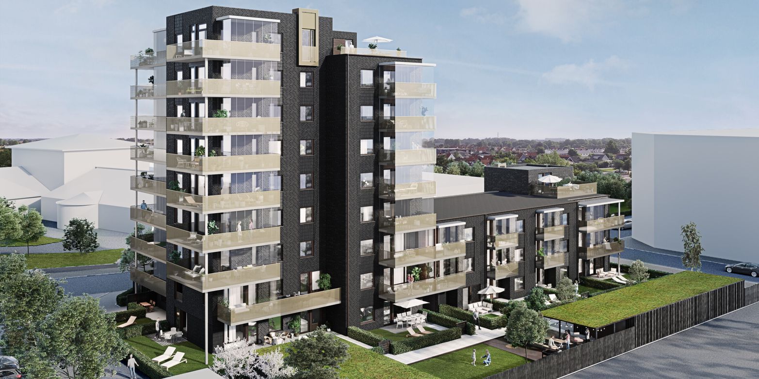 Exteriör bild över Granitor Properties bostäder Brf Vyn i Höganäs