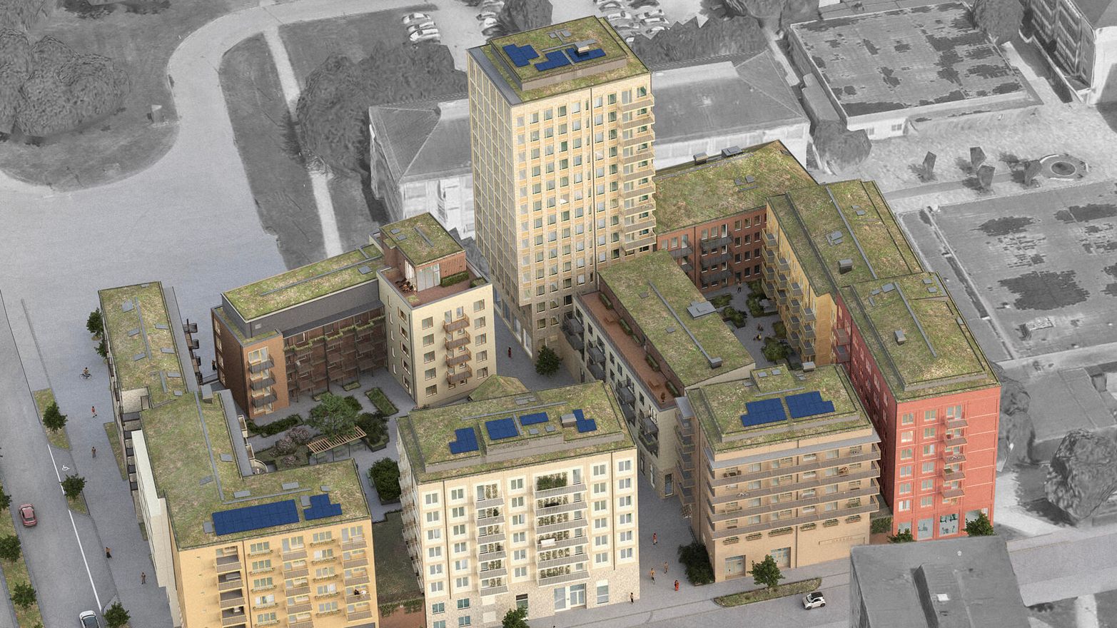 Visionsbild över Granitor Properties kvarter Östra Sala Backe i Uppsala