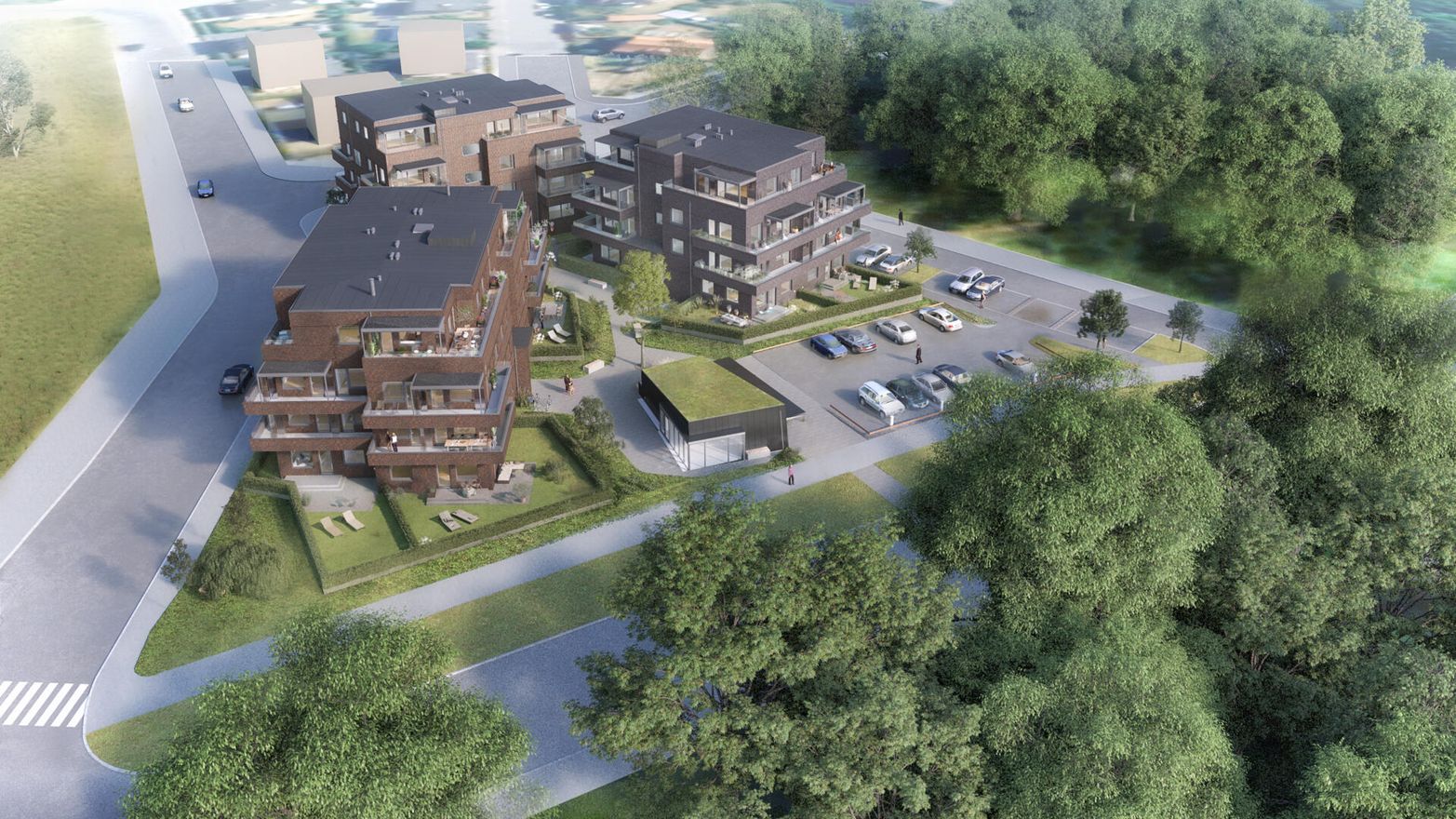 Exteriör över Granitors bostäder Brf Lägerplatsen i Landskrona