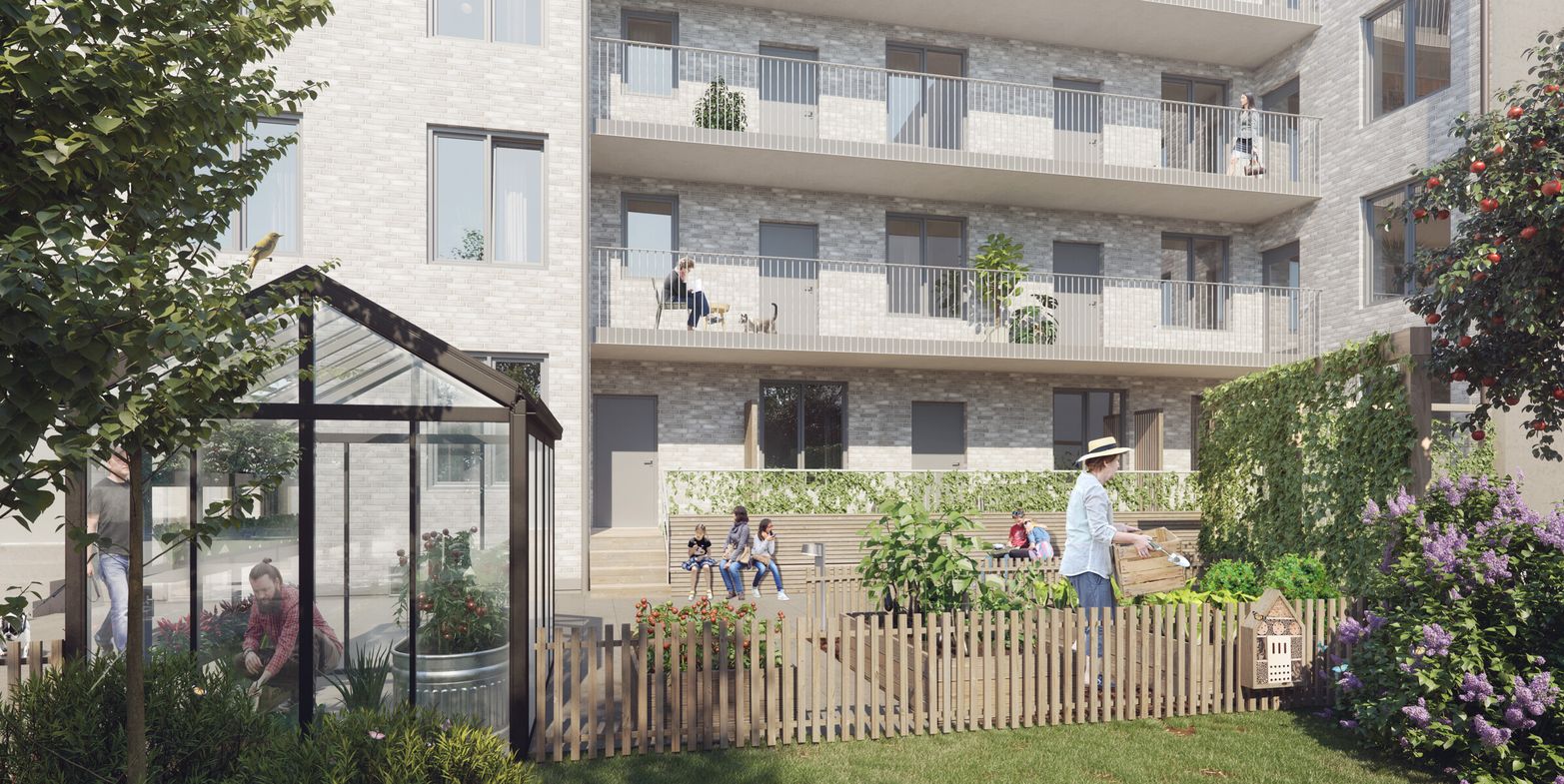 Exteriör bild över Granitor Properties bostäder Brf Stadsgränden i Trelleborg