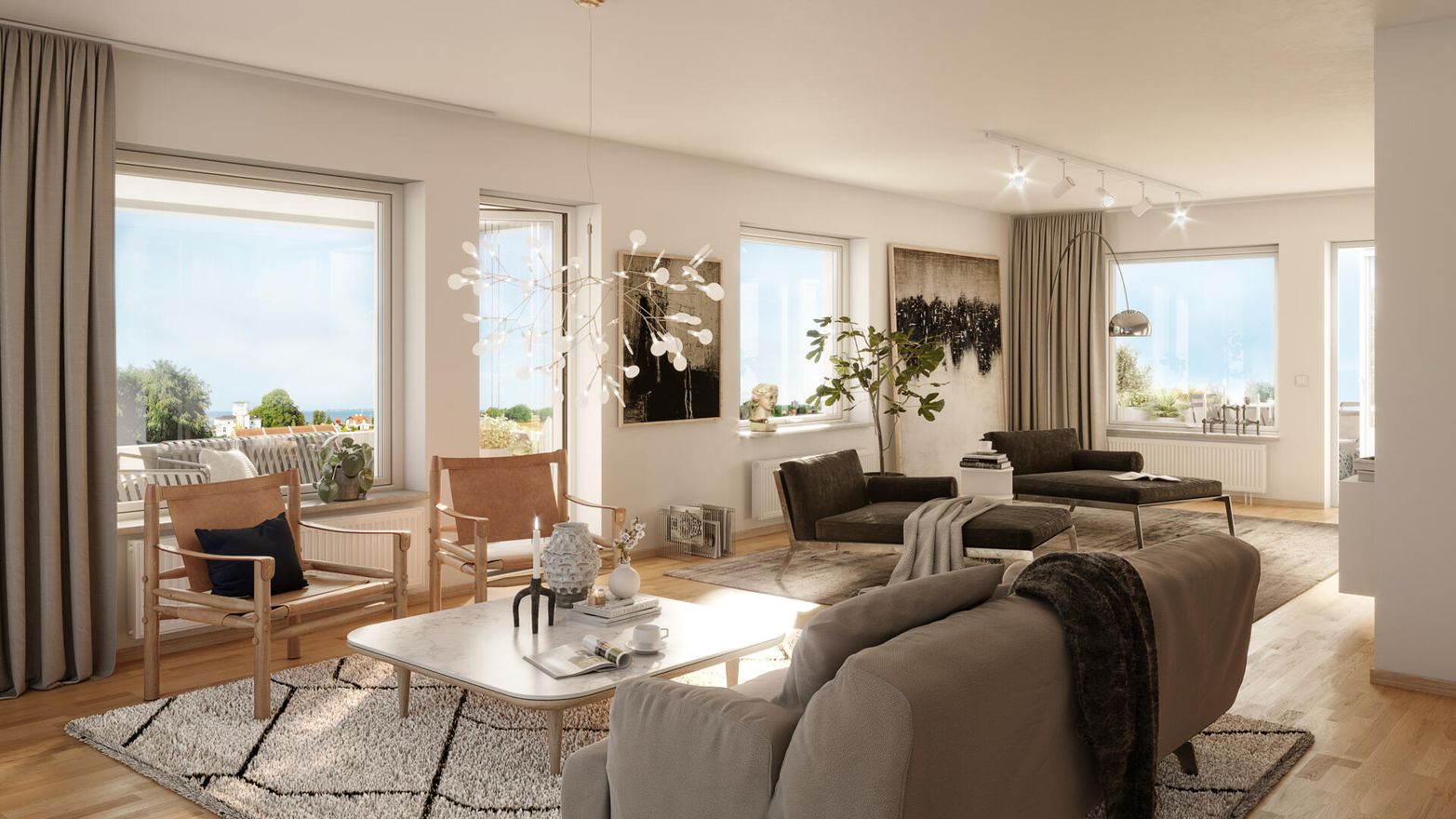 Interiör över Granitors bostäder Brf Lägerplatsen i Landskrona