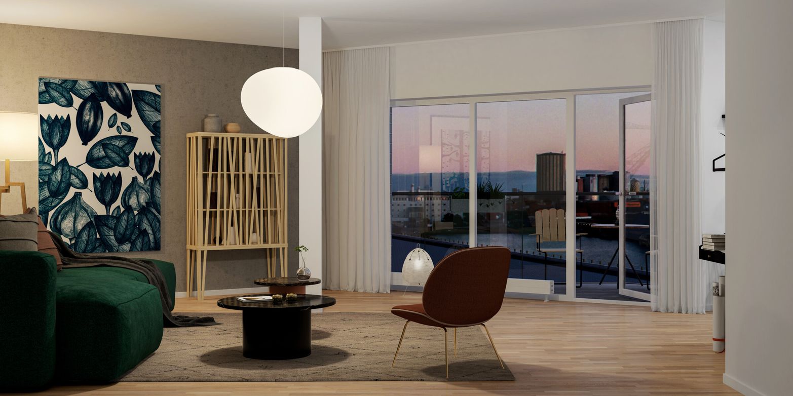 Interiör bild över Granitor Properties bostäder Brf Oceanpiren i Helsingborg