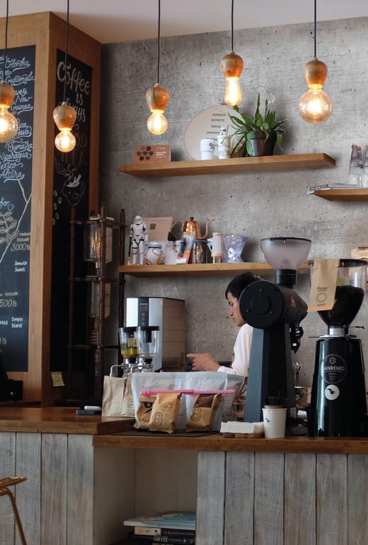 Interiör från ett cafe