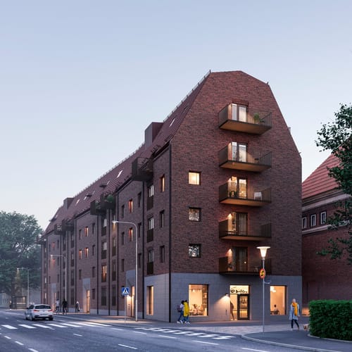 Exteriör bild på Brf Parkskolan i Ängelholm 