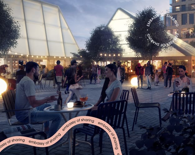 Basaren i Embassy of Sharing i Hyllie i Malmö