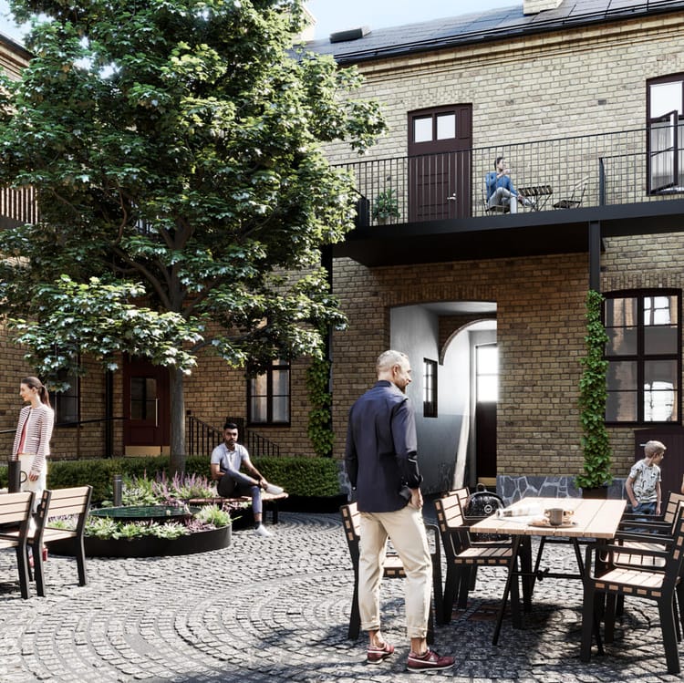 Exteriör bild över Granitor Properties bostäder Brf Maria Magle i Lund