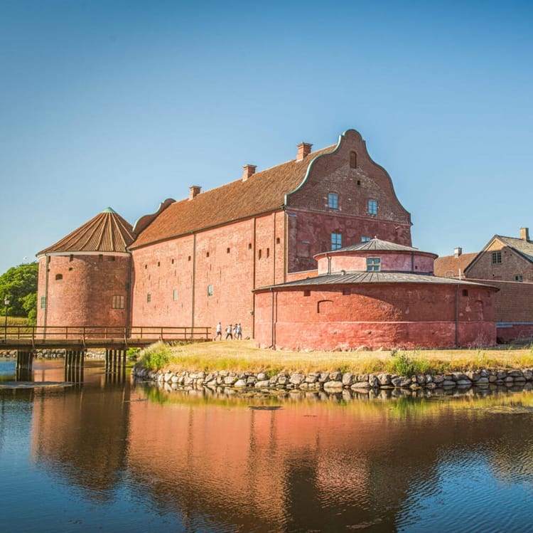 Områdesbild över ett slott i Landskrona