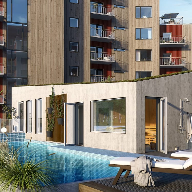 Exteriör bild över Granitor Properties bostäder Brf Biologen 1 i Växjö