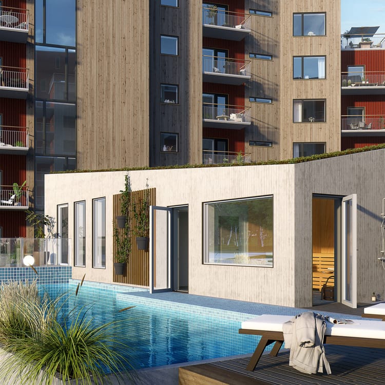 Exteriör bild över Granitor Properties bostäder Brf Biologen 2 i Växjö