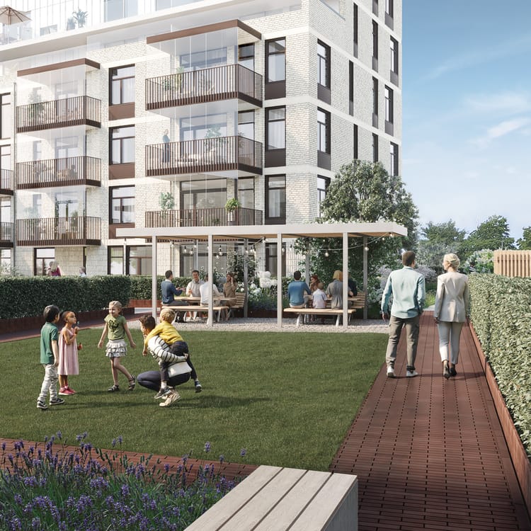 Exteriör bild över Granitor Properties bostäder Brf Pålsjöängar i Helsingborg
