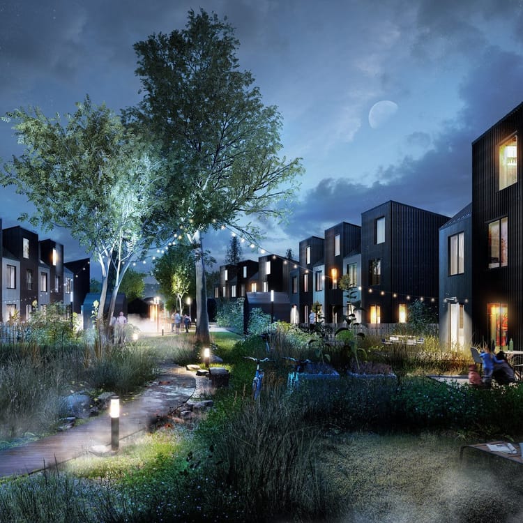 Exteriör över Granitors bostäder Kv Sörgården i Växjö